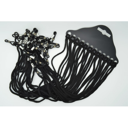 Lot de 12 cordons tissu noir