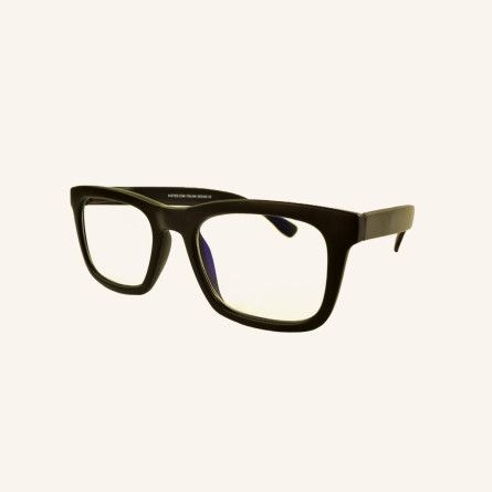 Gafas de lectura de pantallas en forma de ojo de gato rectangular negro mate