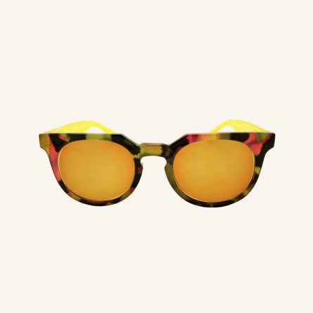 Retro shape stained sun reading glasses with keyhole shaped nose