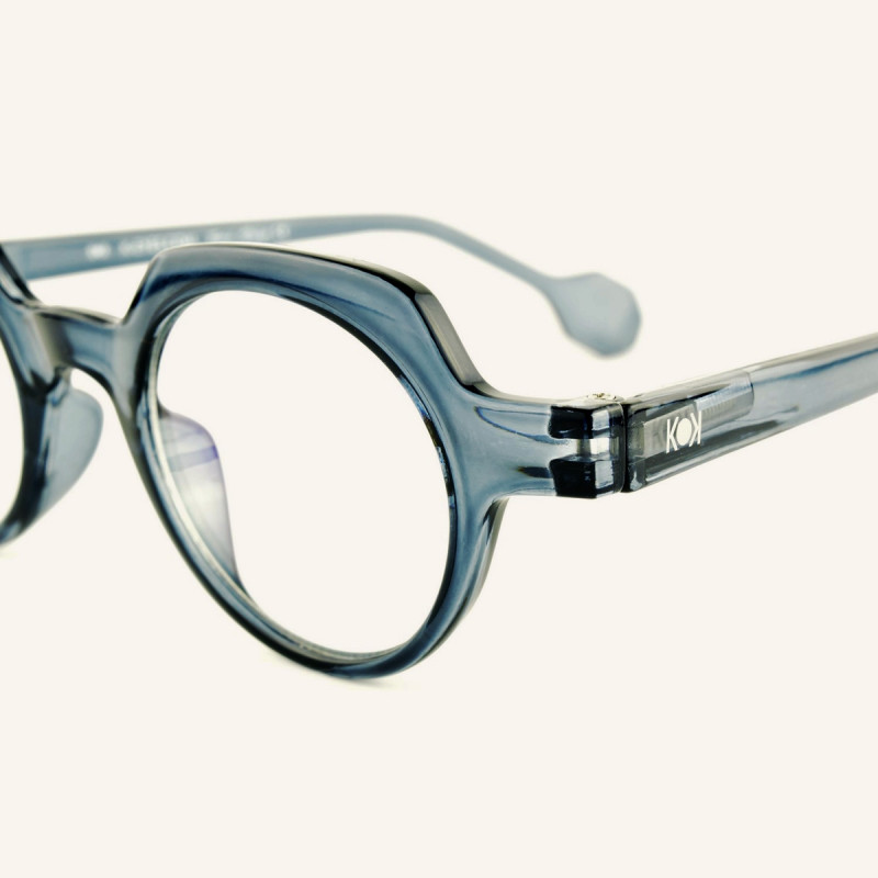 Geometric round blue light eyeglasses Lotti