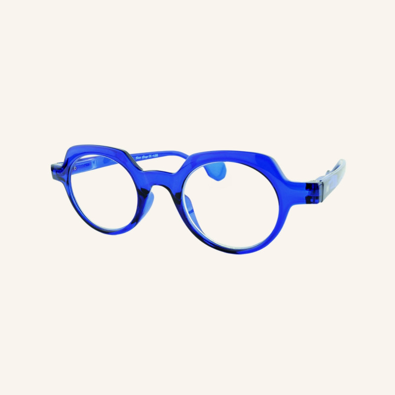 Geometric round blue light eyeglasses Lotti