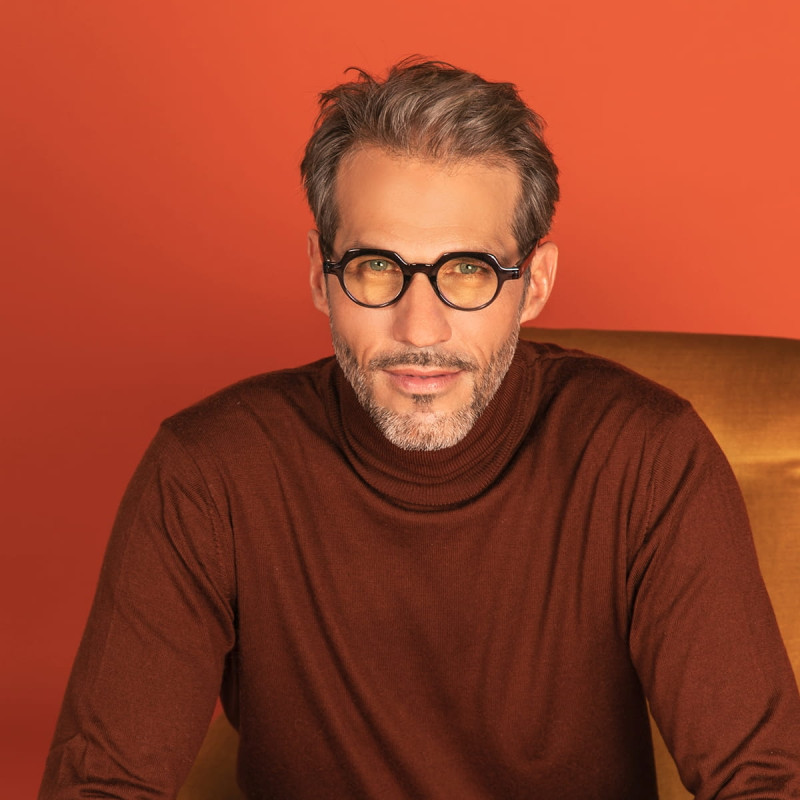 Geometric round blue light eyeglasses Lotti