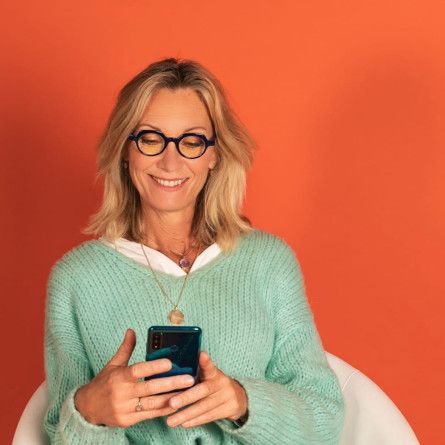 Geometric round blue light eyeglasses Lotti