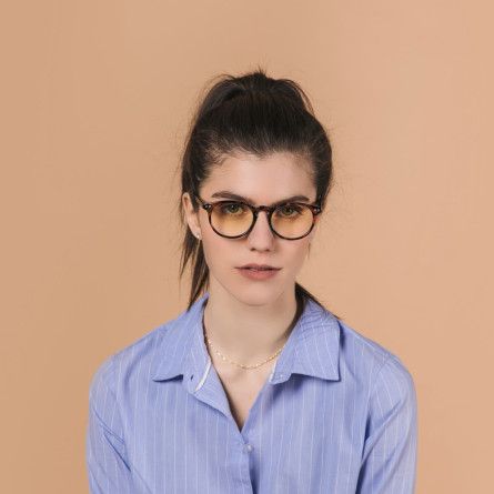 Lunettes de lecture écran grandes rondes avec 2 clous de chaque côté de la monture