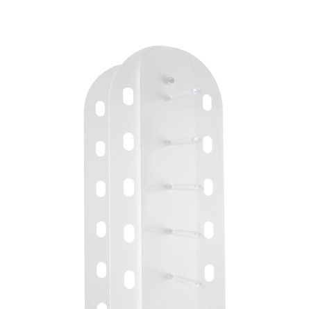 White rotating 34 places display on wheels